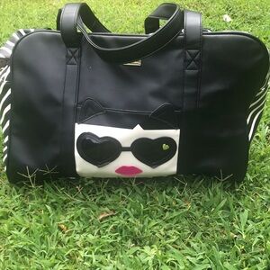 Betsey Johnson Black and White Travel Bag